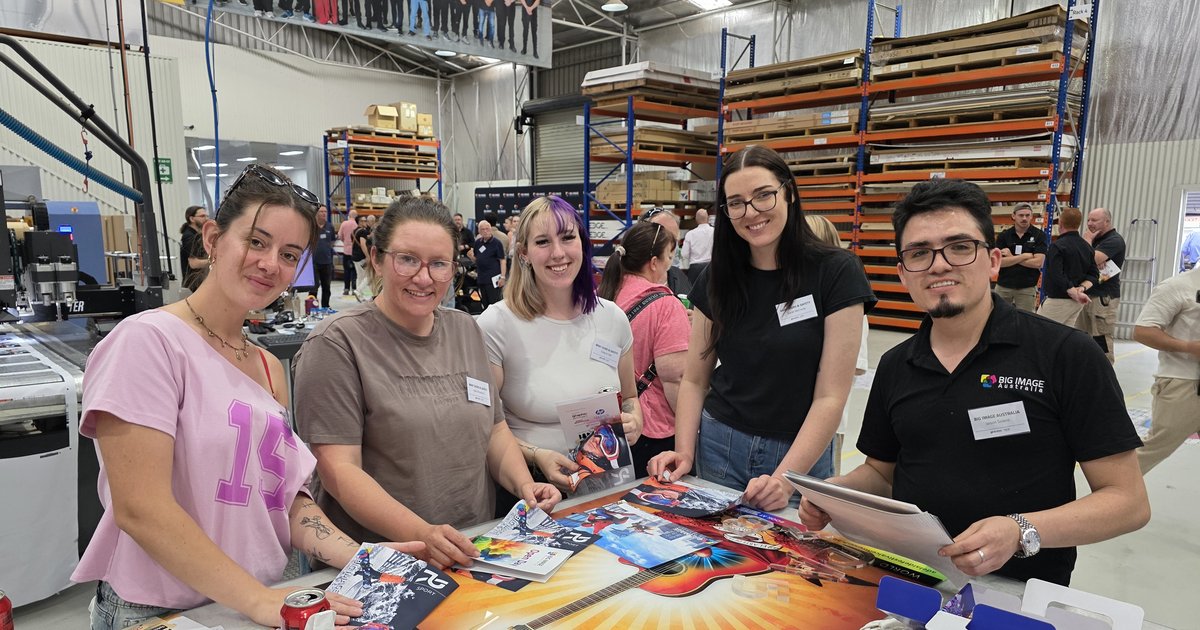 Big Image Australia Open Day: Olivia Dyett (Bray Signs & Safety), Kate Broadbent (Bray Signs & Safety), Graycie Dall (Bray Signs & Safety), Sarah McComb (Bray Signs & Safety), Jeison Solano (Big Image Australia)